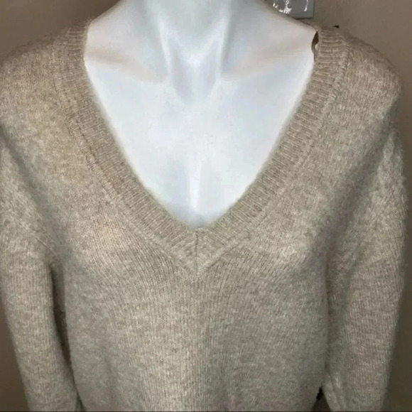 Zara Black Lace Trim Oversized V.neck sweater - Picture 9 of 13